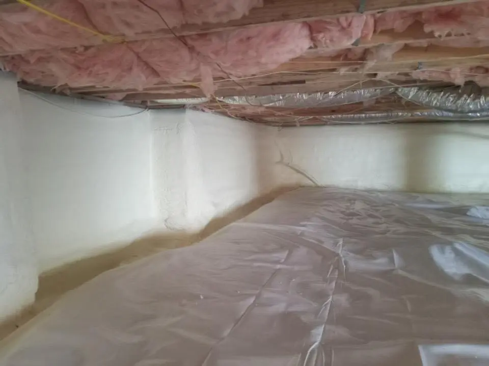 Crawl space encapsulation with closed-cell spray foam for Spray Foam Roofing Repair in Delanco