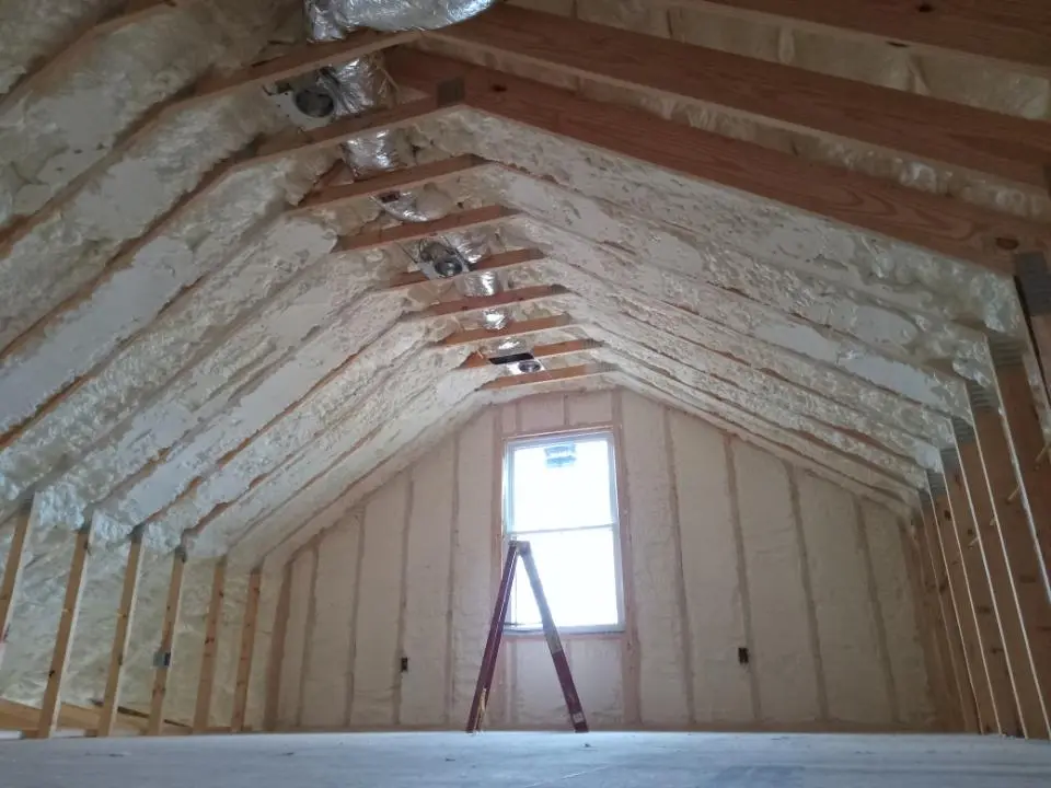 Spray foam roofing application for Crawl Space Insulation project in Delanco